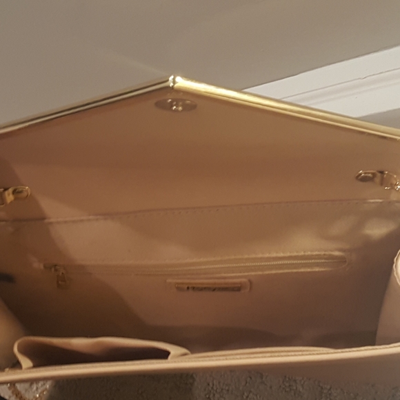 Pink Clutch Bag with Chain Strap - Picture 2 of 2